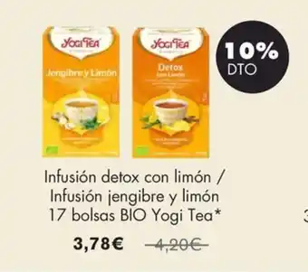 YOGI TEA Infusión detox con limón / Infusión jengibre y limón 17 bolsas BIO