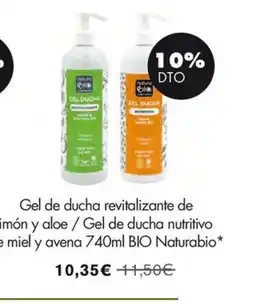 NaturaSí NATURABIO Gel de ducha revitalizante de limón y aloe / Gel de ducha nutritivo de miel y avena oferta