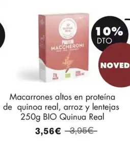 NaturaSí QUINUA REAL Macarrones altos en proteína de quinoa real, arroz y lentejas BIO oferta