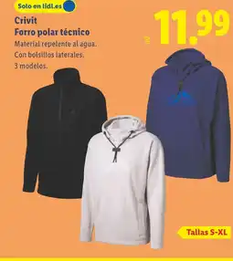 Lidl CRIVIT Forro polar técnico oferta