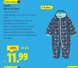 Lidl LUPILU Mono de nieve oferta