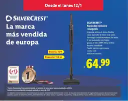 Lidl SILVERCREST Aspirador ciclónico recargable oferta