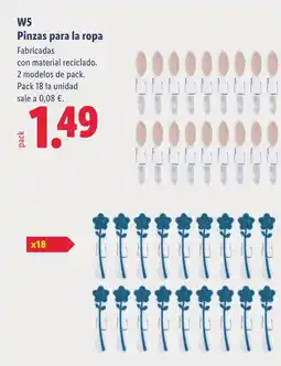 Lidl W5 Pinzas para la ropa oferta