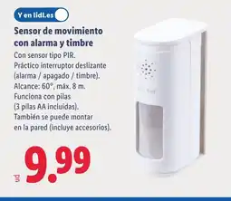 Lidl Sensor de movimiento con alarma y timbre oferta