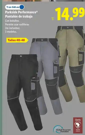 Lidl PARKSIDE PERFORMANCE Pantalón de trabajo oferta