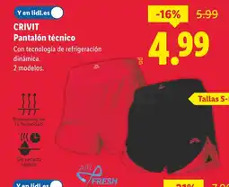 Lidl CRIVIT Pantalón técnico oferta