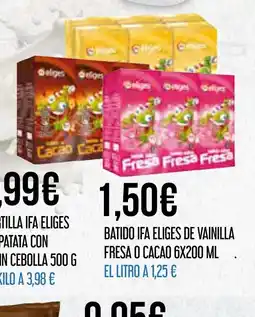 Claudio IFA ELIGES Batido de vainilla fresa o cacao oferta