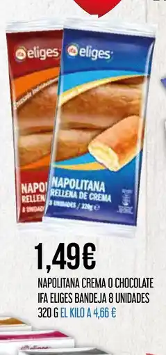 Claudio IFA ELIGES Napolitana crema o chocolate bandeja 8 unidades oferta