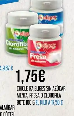 Claudio IFA ELIGES Chicle sin azúcar menta, fresa o clorofila bote oferta