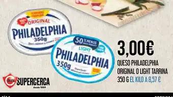 Claudio PHILADELPHIA Queso original o light tarrina oferta