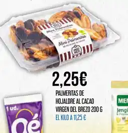 Claudio PALMERITAS DE HOJALDRE AL CACAO VIRGEN DEL BREZO oferta