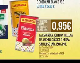 Claudio LA ESPAÑOLA Aceituna rellena de anchoa clásica o negra sin hueso lata oferta