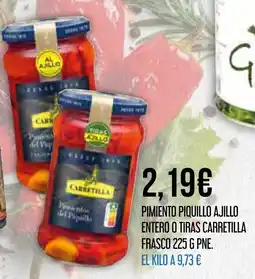 Claudio Pimiento piquillo ajillo entero o tiras carretilla frasco oferta