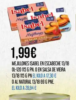 Claudio ISABEL Mejillones en escabeche oferta