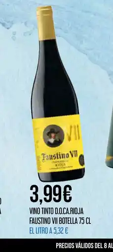 Claudio Vino tinto d.o.ca.rioja faustino vii botella oferta