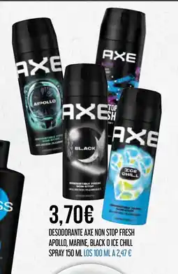 Claudio AXE Desodorante non stop fresh apollo, marine, black o ice chill spray oferta