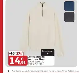 Alcampo INEXTENSO Jersey chenilla con cremallera oferta