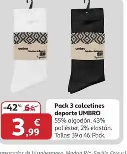 Alcampo UMBRO Pack 3 calcetines deporte oferta