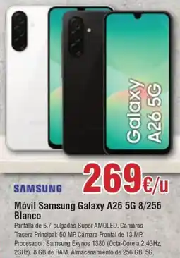 FROIZ SAMSUNG Móvil Samsung Galaxy A26 5G 8/256 Blanco oferta