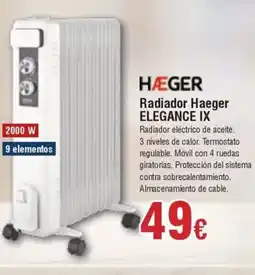 FROIZ HÆGER Radiador Haeger ELEGANCE IX oferta