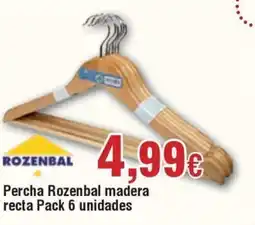 FROIZ ROZENBAL Percha Rozenbal madera recta Pack 6 unidades oferta