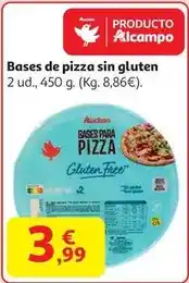 Alcampo Auchan - bases de pizza sin gluten oferta