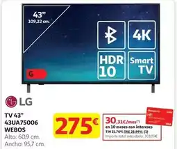 Alcampo Lg - tv 43 43ua75006 webos oferta