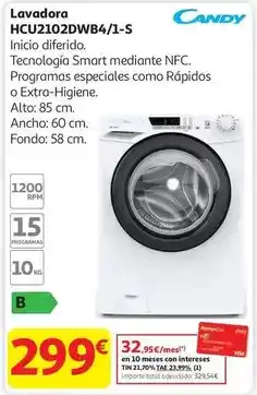 Alcampo Candy - hcu2102dwb4/1-s lavadora oferta