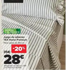 Carrefour Tex home - juego de sábanas home premium oferta