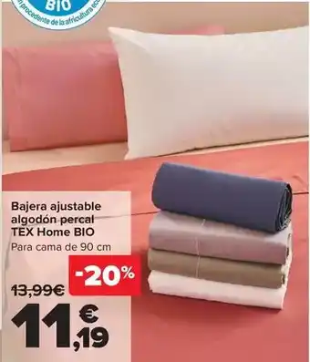 Tex home - bajera ajustable algodon percal bio