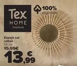 Carrefour Tex home premium - espejo sol rattan oferta