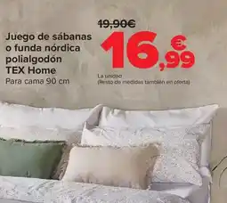 Carrefour Tex home - juego de sabanas o funda nordica polialgodon oferta