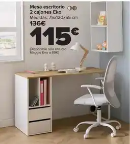 Carrefour Eko - mesa escritorio 2 cajones oferta