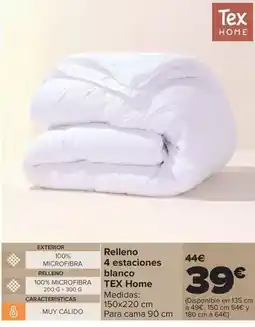 Carrefour Tex home - relleno 4 estaciones blanco oferta