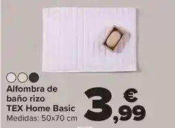 Carrefour Tex home - alfombra de bano rizo basic oferta