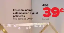 Carrefour Edredon infantil estampacion digital palmeras oferta