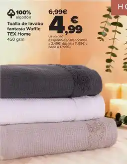 Carrefour Tex home - toalla de lavabo fantasia waffle oferta