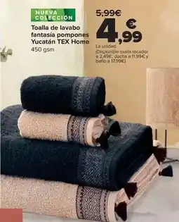 Carrefour Tex home - toalla de lavabo fantasía pompones yucatan oferta