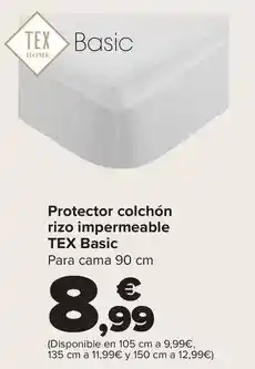 Carrefour Tex basic - protector colchon rizo impermeable oferta