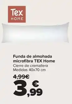 Carrefour Tex home - funda de almohada microfibra oferta
