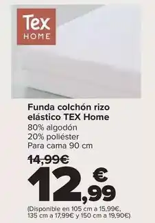 Carrefour Tex home - funda colchon rizo elastico oferta