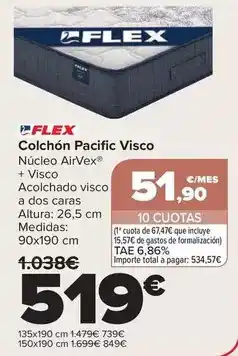 Carrefour Flex - colchon pacific visco oferta