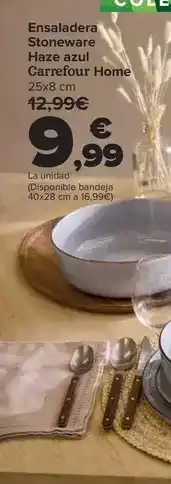 Carrefour Carrefour home - ensaladera stoneware haze azul oferta