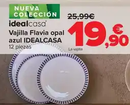 Carrefour Idealcasa - vajilla flavia opal azul oferta