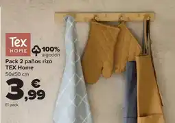 Carrefour Tex home - pack 2 panos rizo oferta