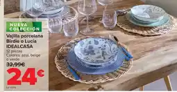 Carrefour Idealcasa - vajilla porcelana birdie o lucia oferta