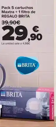 Carrefour Brita - pack 5 cartuchos maxtra + 1 filtro de regalo oferta