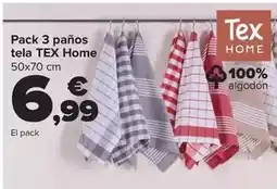 Carrefour Tex home - pack 3 paños tela oferta