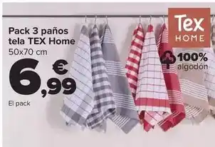 Carrefour Tex home - pack 3 paños tela oferta