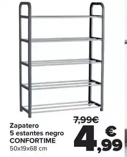 Carrefour Confortime - zapatero 5 estantes negro oferta